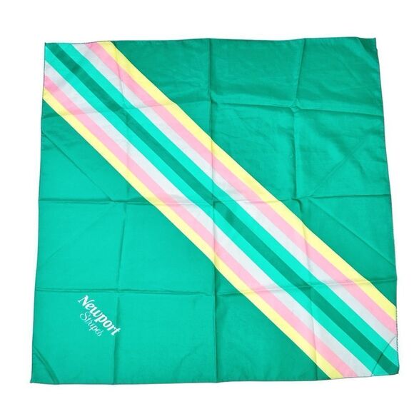 Vintage 80s Newport Stripes Cigarette Scarf Wrap Pastel - Picture 1 of 4